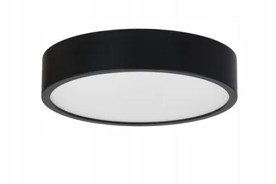 Produktbild von STOLARNIA PIKA Deckenlampe - Runde Holz Deckenleuchte Schwarz 2xE27 (∅37 cm) - Modern Lampe für Schlafzimmer, Wohnzimmer, Flur, Küche - LEJA
