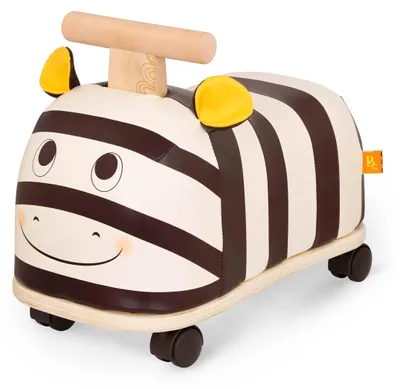 Obrázek produktu pro B. Klouzací auto ze dřeva - Klouzací zebra na kolečkách - Kutálející se zebra ze dřeva, s měkkým svrchním materiálem, 23x44x32cm, vhodná pro děti