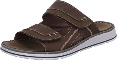Produktbild von Rohde Herren Pantoletten Clogs Leder Klettverschluss Brunello 5984, Größe:44 EU, Farbe:Grün