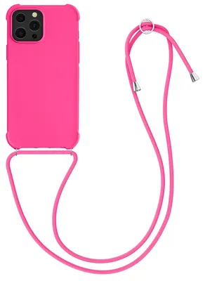 Produktbild von kwmobile Necklace Case kompatibel mit Apple iPhone 13 Pro Max Hülle - Cover mit Kordel zum Umhängen - Silikon Schutzhülle Neon Pink