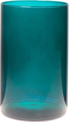 Dekoglas, Vase LEVI ESSENTIALS Zylinder H. 20cm D. 14cm petrol blau Glas Hakbijl