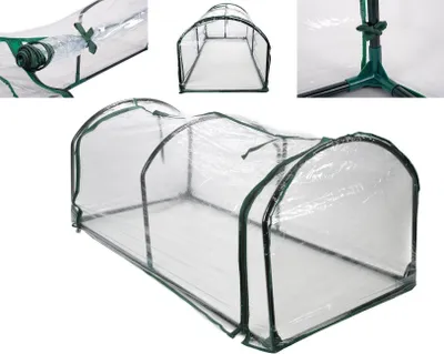 Produktbild von JUNG Pflanztunnel Kinzo Tunnel Gewächshaus 130x60x50cm Foliengewächshaus mit Gerüst, BxTxH: 60 x 130 x 50,00 cm, Gemüse Aufzucht, Folienzelt