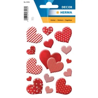 Produktbild von HERMA Flower hearts, Rot, Permanent, Junge/Mädchen, Valentinstag, 45 Stück(e), 3 Blätter