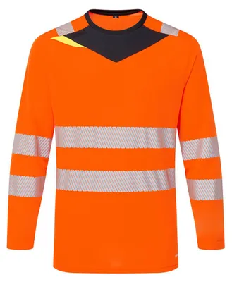 Immagine prodotto di Maglietta a maniche lunghe ad alta visibilità "DX416" DX4 - Portwest Arancione/Nero 4XL
