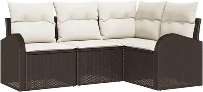 Immagine prodotto di Set Divano da Giardino Marrone polyrattan