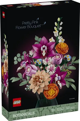 Produktbild von LEGO Botanicals Schöner Rosafarbener Blumenstrauß - Blumendeko - Bauset für Erwachsene - Dekorative Gänseblümchen, Kornblumen, Rosen und Holunderblüten zum Ausstellen - Bürodekoration 10342