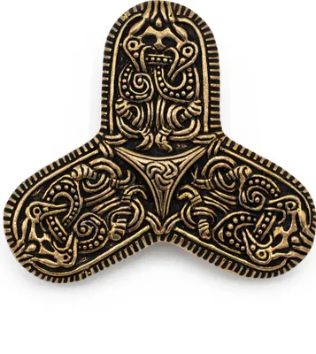 Produktbild von Wikinger Kleeblattfibel Tranby bronze