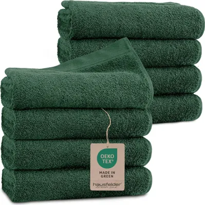 Produktbild von Hausfelder Handtücher Premium Handtuch 8er Set (Dunkelgrün, 8 Handtücher 50x100cm)