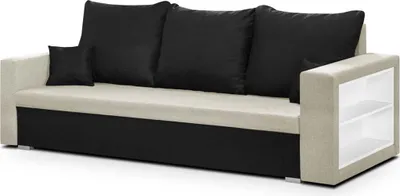 Produktbild von 3-Sitzer-Sofa mit Schlaffunktion SAM1 - Schwarz/Creme