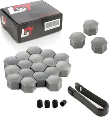 Produktbild von 20x Radschrauben Kappen 17mm grau für ALFA ROMEO FIAT LANCIA SUBARU TOYOTA