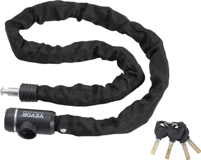 Immagine prodotto di VEVOR 1,22 m di lunghezza della catena della bicicletta serratura a catena combinata con 3 chiavi, robusta e a prova di furto ad alta sicurezza serrature bicicletta, perfetto per bicicletta moto scooter bicicletta porta recinzione