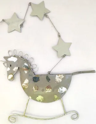 Produktbild von Weihnachtsdekoration Baumschmuck Schaukelpferd mit Sternen Hänger