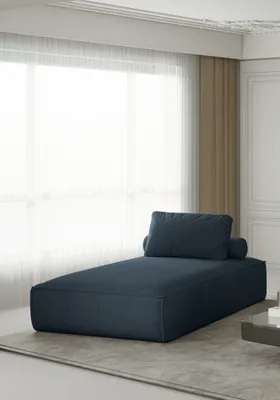 Productafbeelding van Chaiselongue, ligbed CELES, bekleed met stof Scala in de kleur oceaanblauw