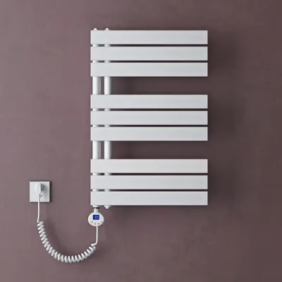 Produktbild von doporro Heizkörper Bad Handtuchheizkörper 76x50cm Badezimmer Badheizkörper Badheizung Handtuchtrockner Handtuchwärmer Weiß mit Heizstab 600w
