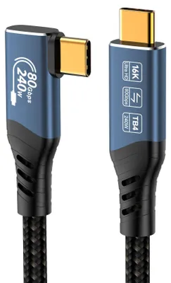 Obrázok produktu pre PremiumCord USB4 Version 2.0 80Gbps 16K@60Hz 240W Thunderbolt 5 Čierna 0,8 m USB kábel