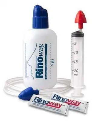 Produktbild von RINOWAY Nasendusche + 15 Salztüten für isotonische Lösungen