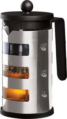 Produktbild von Tee und Kaffeekanne French Press 1 l Black Silver Kollektion BERLINGERHAUS BH-7807