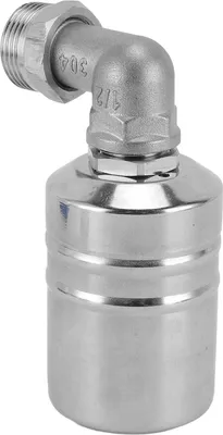 Image de Vanne à flotteur de contrôle du niveau d'eau avec coude 1/2in Adaptateur 1/2in à 3/4in Acier inoxydable Vanne à flotteur d'eau entièrement automatique pour piscine fontaine