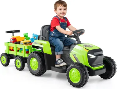 Obrázok produktu pre Detský elektrický traktor s odnímateľným prívesom a diaľkovým ovládaním