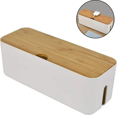 Produktbild von Kabelmanagement Box | Power Stripe Organizer | Cord Organizer Box | Verstecken und verbergen Sie Steckdosenleisten und Stromkabel vor Fernsehgeräten, Computern und Schreibtischen