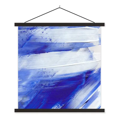 Produktbild von MuchoWow® Textilposter Farbe - Design - Blau 120x120 cm mit schwarzem Rahmen - Aufhängungsset