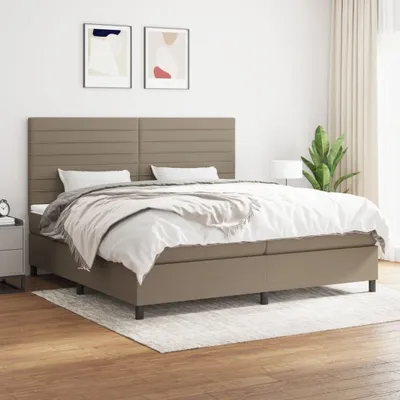 Produktbild von Cloris Designermöbel Boxspringbett mit Matratze Taupe 200x200 cm Stoff 2024 Neu