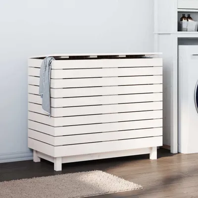 Produktbild von Cloris Designermöbel Wäschetruhe Weiß 88,5x44x76 cm Massivholz Kiefer 2024 Neu