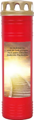Produktbild von Grabkerze Rot, Brenndauer: 170 Stunden ( 7 Tage ), Motiv: Treppe