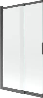 Produktbild von Mexen Fox Duschwand 2-flügelig, verschiebbar 100 x 150 cm, transparent, gebürstet gun gray - 891-100-002-66-00