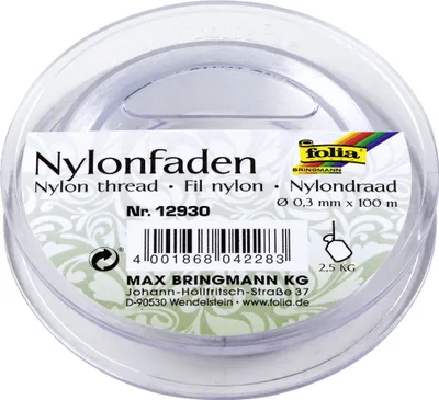 Immagine prodotto di FOLIA 12930 Filo di nylon in bobina, Ø0,3mmx100m