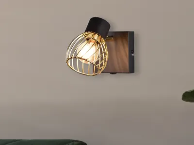 Immagine prodotto di Applique con interruttore ARDON nero e oro, 1xE14x10W, metallo, dimensioni: 16x9x11 cm, IP20, RL