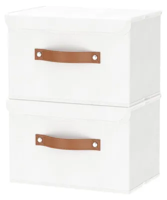 Produktbild von Omgoods – Aufbewahrungsbox mit Deckel – Aufbewahrungsbehälter – Kleiderorganizer – Set aus 2 Stück – 38 x 24,9 x 24,9 cm – Vielseitig einsetzbar