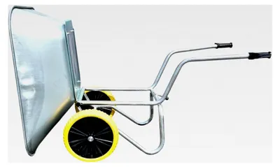 Produktbild von 2-Rad Kipp Schubkarre Agro 200L PolyurethanLITE Garten-BAU-Hof mit verzinkter Stahlwanne und feuerverzinktem Stahlrohrrahmen, kippbar