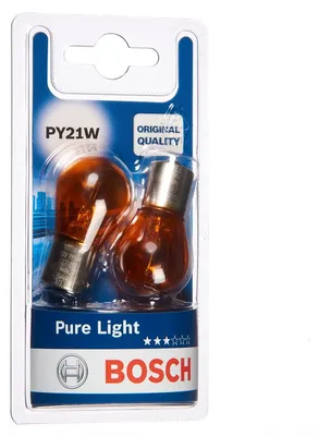 Immagine prodotto di Lampada alogena Bosch PY21W Pure Light per fari automobilistici, 12 V, 21 W, colore ambra