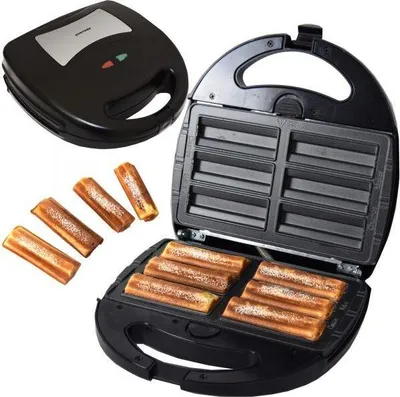 Produktbild von Syntrox Germany Multimaker SM-1300W-Masto mit Wechselplatten – 1300W Leistung, vielseitig für Waffeln, Sandwiches, Grillen & mehr (Churros)