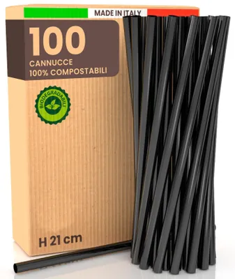 Obrázok produktu pre Ekologické slamky, 21 cm - balenie 100 kusov