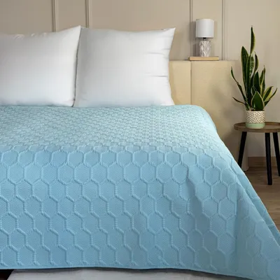 Produktbild von Tagesdecke Steppdecke Bettüberwurf Parla 3D Blau 220x240 cm