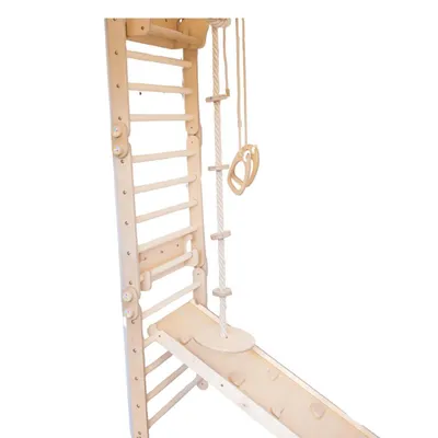 Image de Espalier pour les tout-petits à partir de 2 ans, en bois naturel – Triangle d'escalade fabriqué dans l'UE
