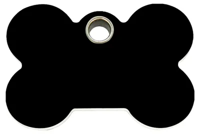 Produktbild von RedDingo Kunststoff Hundemarke mit individueller Gravur Knochen schwarz