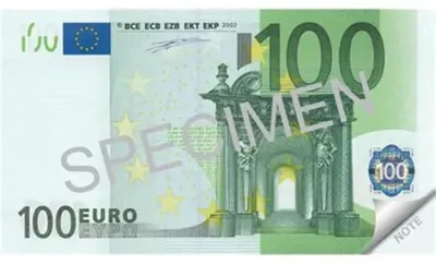 Poznámkový blok, 70 listov, 110x61,5 mm, PANTA PLAST "100 Euro"
