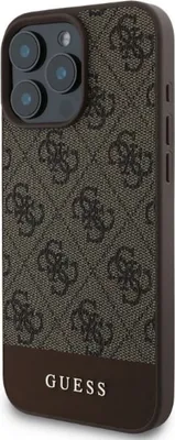 Produktbild von Guess 4G Bottom Stripe - iPhone 16 Pro Max Hlle (Braun)