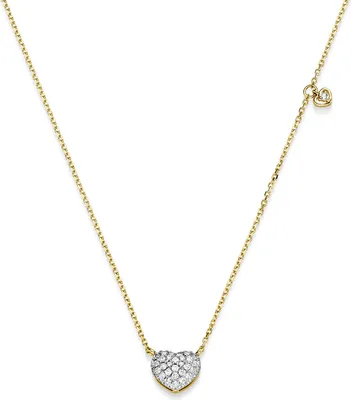 Produktbild von Collier Pavé Herz aus 750 Gold Gelbgold 51 Diamant-Brillanten 0,28 ct TW-SI 45cm