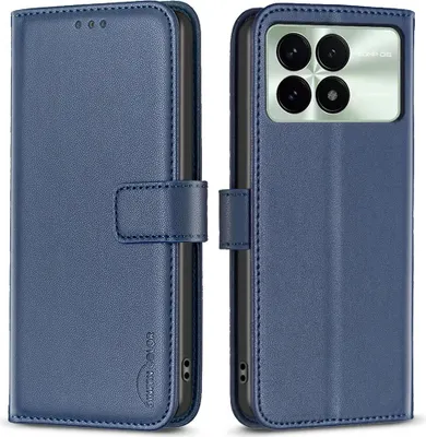 Produktbild von Xiaomi Poco X6 Pro 5G Hülle - BINFEN Klapphülle - Blau
