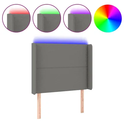 Produktbild von vidaXL LED Kopfteil Dunkelgrau 103x16x118/128 cm Stoff