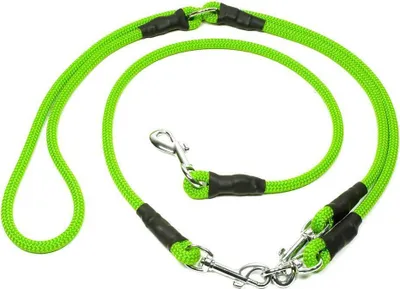 Produktbild von Mystique® "Hunting Profi" Umhängeleine 8mm S - 230cm neongrün 150cm + 80cm mit Karabiner