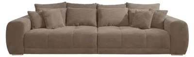 Produktbild von Big-Sofa XXL 306 cm Federkern Lounge Couch mit Bezug aus Cord in Braun Taupe / 15174