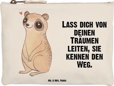 Produktbild von Mr. & Mrs. Panda Pouch Plumplori Glücklich Größe M - Weiß - Geschenk, Stoffbeutel, Lustige Sprüche, Niedlich, Mäppchen, Kulturtasche, Glück, beauty case, Kulturbeutel