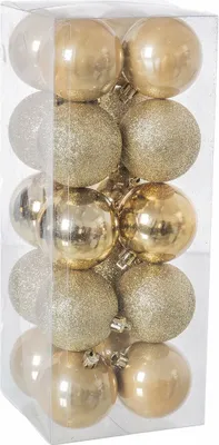 Produktbild von Weihnachtsbaumkugeln Gold Kunststoff 6 x 6 x 6 cm (20 Stücke) (20 Stück)