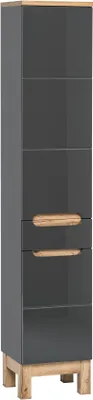 Image de Salle de bain Armoire haute Étagère Meuble de salle de bain Étagères Salle de bain Armoires 35x33x184cm