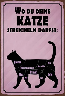 Produktbild von vianmo Holzschild 18x12 cm wo du deine Katze streicheln Tier Haustier